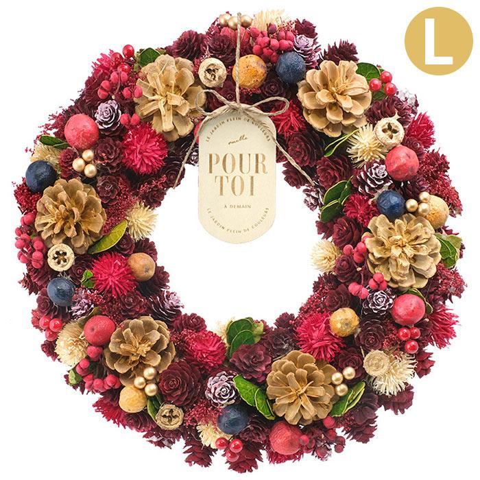 リース フラワーリース 冬 クリスマス CMナチュラルリース L ベリー