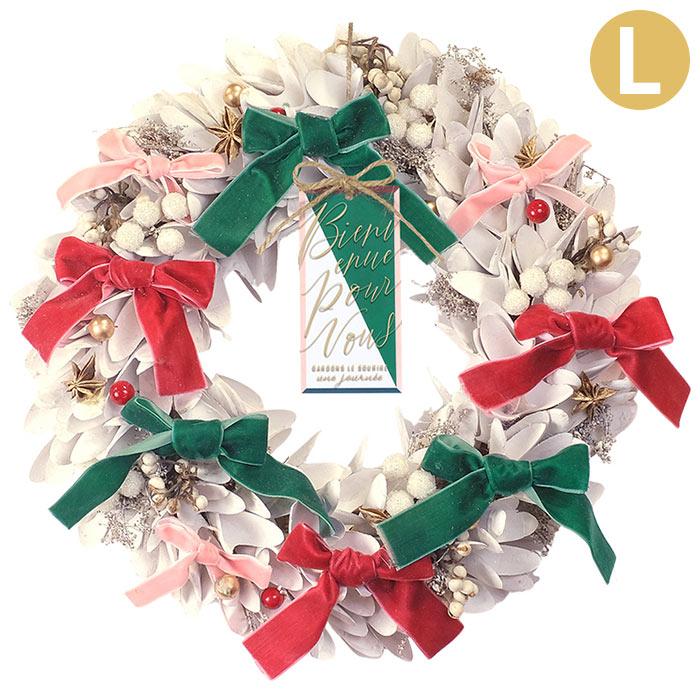 リース フラワーリース 冬 クリスマス CMナチュラルリース L メイク
