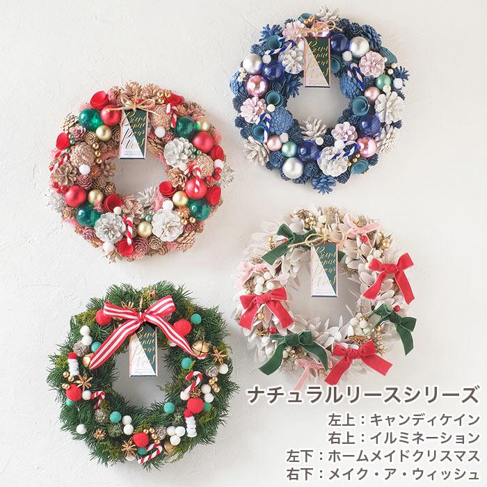 リース フラワーリース 冬 クリスマス CMナチュラルリース L メイク