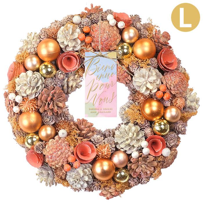 リース フラワーリース 冬 クリスマス CMナチュラルリース L
