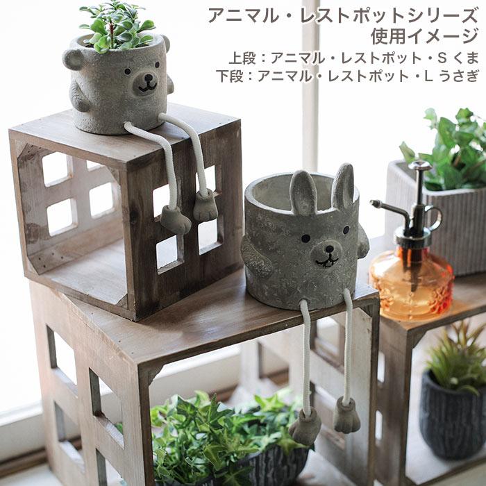 HABITER 植木鉢 かわいい アニマル・レストポット・S くま ねこ HABITER 植木鉢 かわいい アニマル・レストポット・S くま ねこ