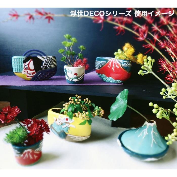 丸和貿易 植木鉢 浮世DECO 寸切り鉢 浮世歌舞伎/おめでた猫/赤 丸和貿易 植木鉢 浮世DECO 寸切り鉢 浮世歌舞伎/おめでた猫/赤