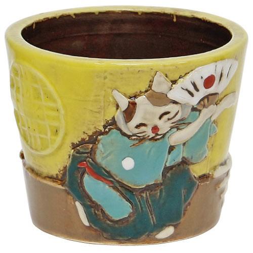 丸和貿易 植木鉢 浮世DECO 寸切り鉢 浮世歌舞伎/おめでた猫/赤 丸和貿易 植木鉢 浮世DECO 寸切り鉢 浮世歌舞伎/おめでた猫/赤