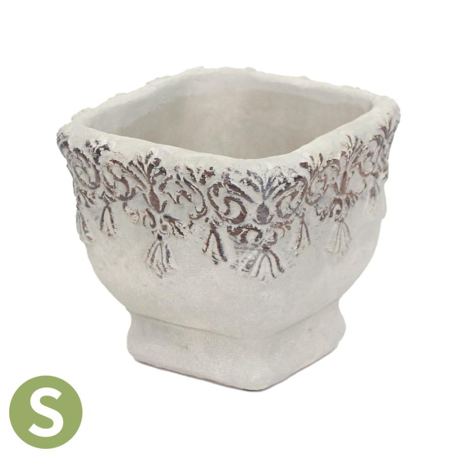 植木鉢 おしゃれ 四角 穴あき セメントポット バロックポットスクエア