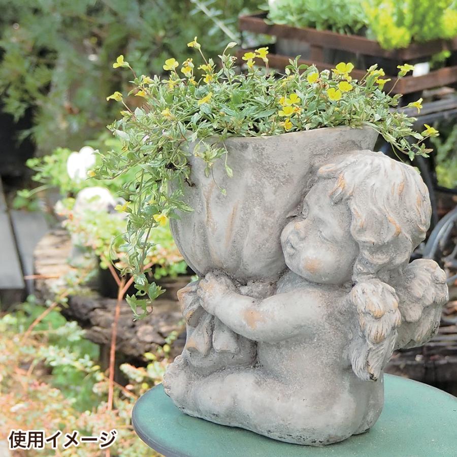 植木鉢 かわいい 天使 穴あき セメントポット エンジェルガーデン