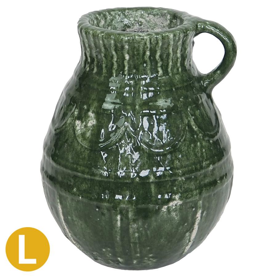 植木鉢 おしゃれ 丸形 壺型 穴あき グレーズドジャーポット トラム