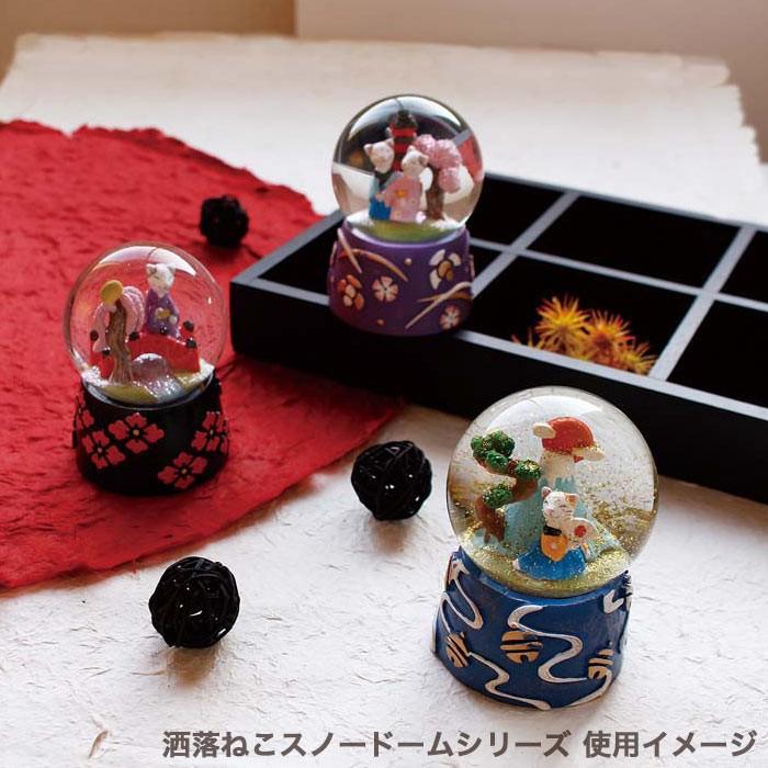 スノードーム 和風 ネコ 洒落ねこスノードーム 鳥居 :go720587 