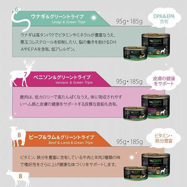 送料無料 「ニュートライプ PURE ピュア サーモン＆グリーントライプ 185g 24個」 NUT3775 8885003133465-24ドッグフード 缶詰_17