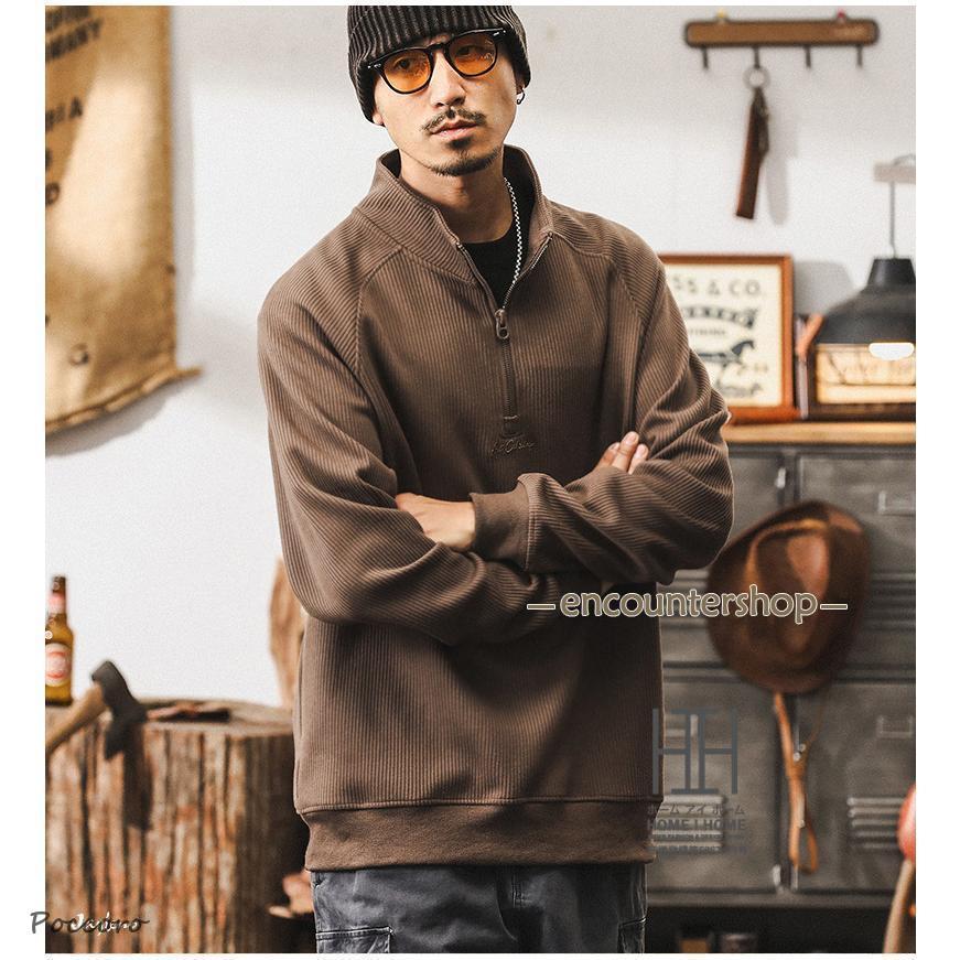 ハーフジップ トレーナー メンズ 長袖 おしゃれ 大きいサイズ