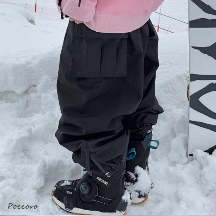 黒 防水 レディース 秋 スノーボードウェア カジュアルパンツ 春