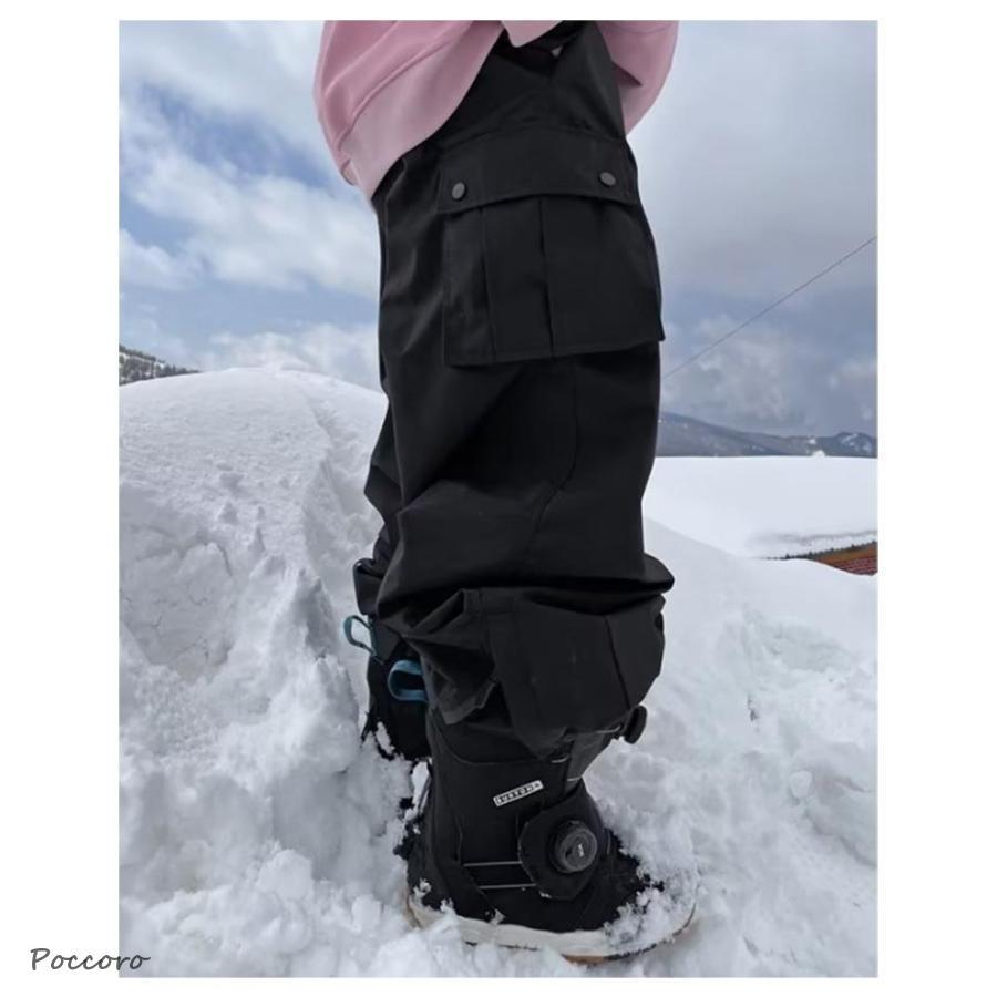 黒 防水 レディース 秋 スノーボードウェア カジュアルパンツ 春