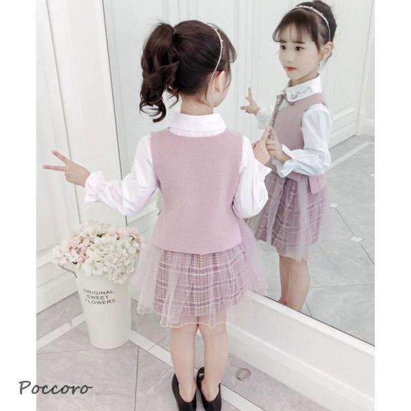 女の子 秋服 ワンピース セットアップ 女児用 刺繍 長袖 卒園式 入学式 卒業式 発表会 結婚式 パーティー 七五三 全2色 110-160cmの画像