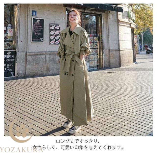 秋 トレンチコート レディース ロング丈 コート ロングコート アウター