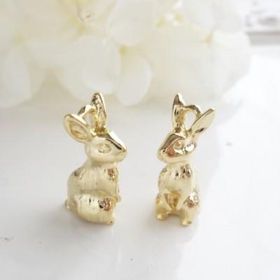 チャーム ハンドメイド材料 金属パーツ うさぎチャーム ウサギ 1個