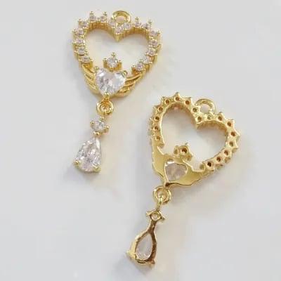 チャーム ハンドメイド材料 金属パーツ 高品質のメルヘンなハート
