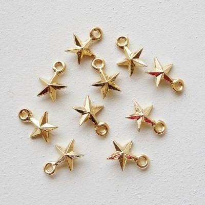 チャーム ハンドメイド材料 金属パーツ 小さな五芒星チャーム 10個