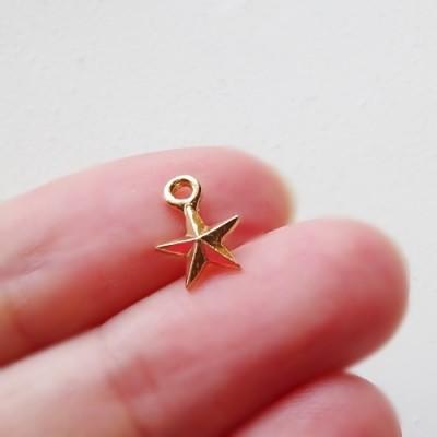 チャーム ハンドメイド材料 金属パーツ 小さな五芒星チャーム 10個