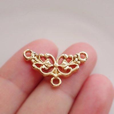 アクセサリーパーツ 金属パーツ デザインコネクター 各2個