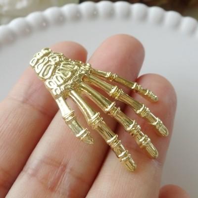 チャーム ハンドメイド材料 金属パーツ 手の骨チャーム 各1個