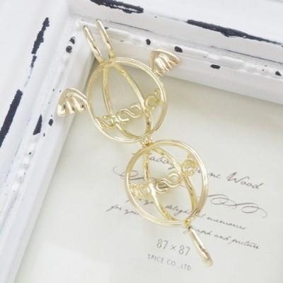チャーム ハンドメイド材料 金属パーツ 天使のたまご型ゲージチャーム