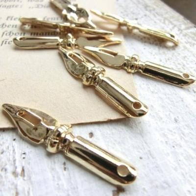 チャーム ハンドメイド材料 金属パーツ 高品質 大人 おしゃれ 万年筆の