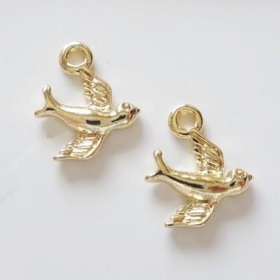 チャーム ハンドメイド材料 金属パーツ チャーム ミニ 小鳥チャーム 鳥 