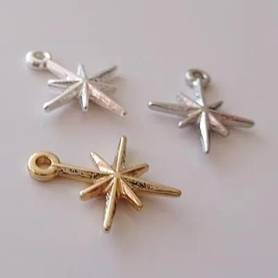 チャーム ハンドメイド材料 金属パーツ NEW☆小さな八芒星チャーム 各