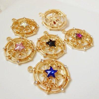 チャーム ハンドメイド材料 金属パーツ 神秘な魔法陣チャーム 各1個