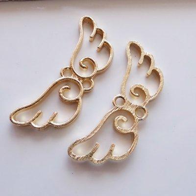 アクセサリーパーツ 金属パーツ 天使の羽コネクター 2個