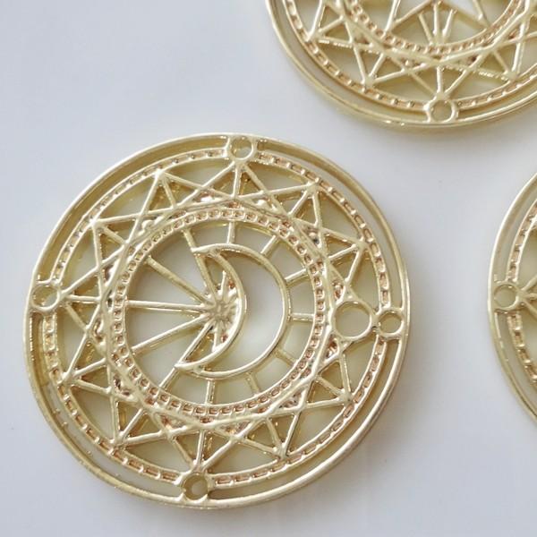 チャーム ハンドメイド材料 金属パーツ 魔法陣チャーム 各1個