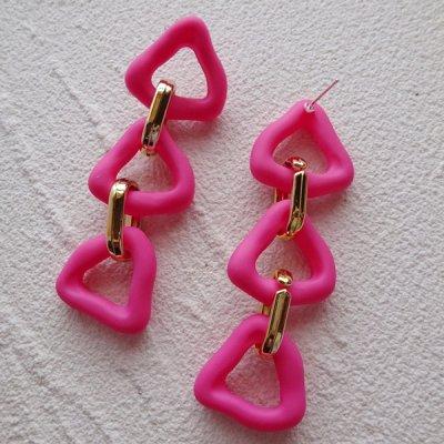 現品限り】アクセサリー ハンドメイド材料 原色ピアス ピンク 1ペア