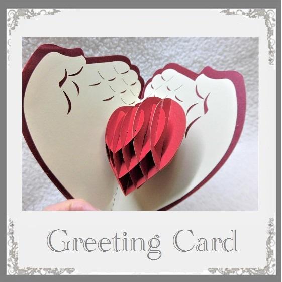 グリーティングカード バレンタインカード ３d立体カード 手のひらにハート お届け方法ゆうパケットメール便で3個 Bung 235 Pochi Pochi 通販 Yahoo ショッピング