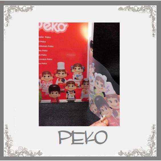 ペコ＆ポコ　スパンコール入りA4クリアフォルダー　不二家 サンスター文具 不二家のペコちゃん クリアファイル ダイカット