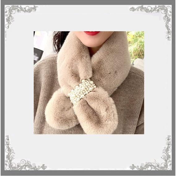 フワモコマフラー 在庫処分 ボリーミーオシャレスヌード フェイクファーパール飾りに通すだけ お届け方法レターパック5で１個迄 それ以上は宅配便 Fassn 22 Pochi Pochi 通販 Yahoo ショッピング