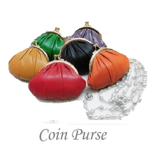 がま口財布 ラム革 カラフルがま口 カラー6色 羊革がま口小銭入れ