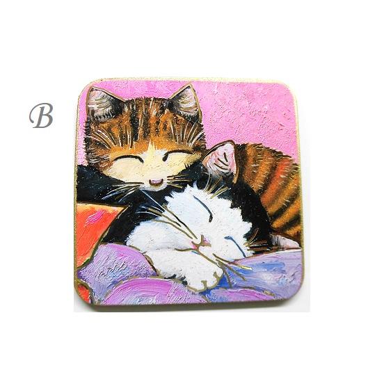 コルクコースター 輸入雑貨ウィーン LUKA BASIC Cat猫柄5種 : Pochi