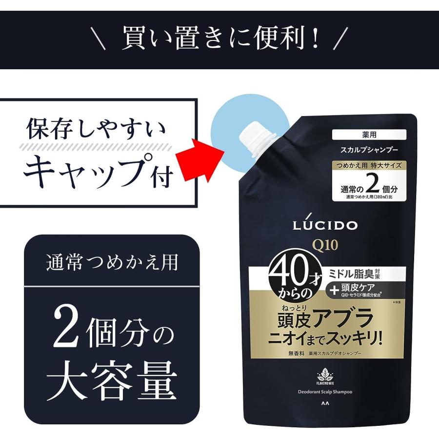 LUCIDO ルシード 医薬部外品薬用 スカルプ デオシャンプー 詰め替え 大容量 メンズ 760ml｜pochi-pochipc｜03