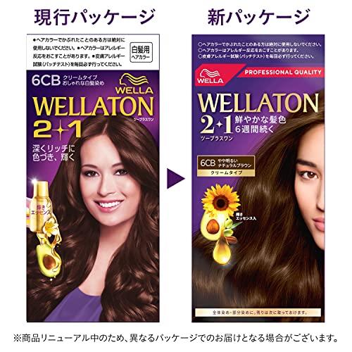 カラーリング・白髪染め A suka ウエラトーン 2+1 クリームタイプ 6CB やや明るいナチュラルブラウン