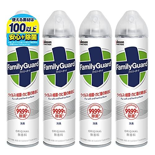 ファミリーガード アルコールスプレー エアゾール 本体 300ml×4本 無香料 ウイルス除去（Yahoo!・Pochi-Pochi）