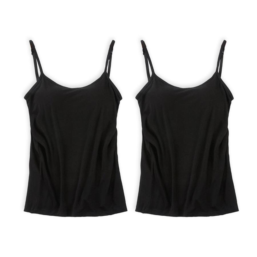 お得な2枚セット！ ブラトップ カップ付きキャミソール ブラキャミソール カップ付き ブラキャミ キャミソール インナー ノンワイヤー | ブランド登録なし | 01