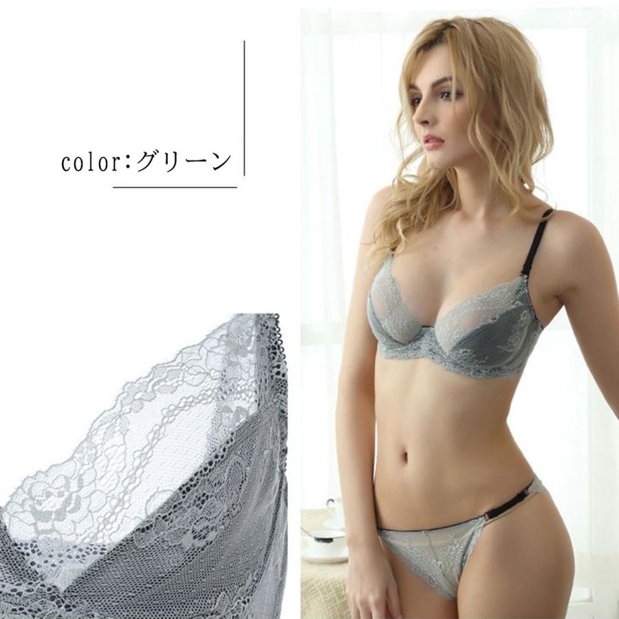 在庫限り!!ブラショーツセットブラジャー ショーツセット 女性下着 上下セット ノンワイヤーブラセット セクシー 透け感 パットなし 蒸れない | ブランド登録なし | 08