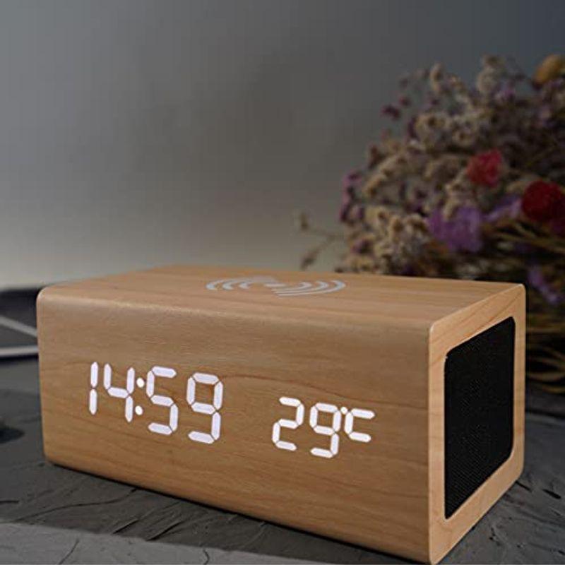 めざまし時計 置き時計 Bluetooth5 0スピーカー スマホ充電 付き おしゃれ デジタル 卓上時計 Qi ワイヤレス充電時計 インテ Cvqfwwoasb 家具 インテリア Www Lecascate It