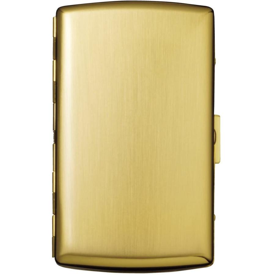 坪田パール タバコ ケース キングサイズ/ショート(85mm) 10~12本収納 スリム ゴールドサテン 1-21126-41 85mm 12本収納 坪田パール タバコ ケース キングサイズ/ショート スリム ゴールドサテン