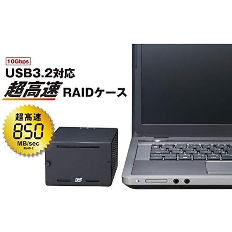 USB3.2 Gen2 RAIDケース(2.5インチHDD SSD 2台用・10Gbps対応) RS-EC22-U31R