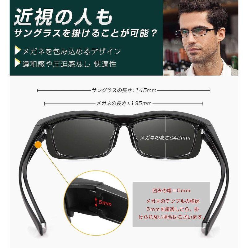 Br'Guras 眼鏡OK メガネの上から掛けられるオーバーサングラス メンズ レディース 兼用 ハーフリムタイプ 偏光 UV400 紫外｜pochon-do｜04