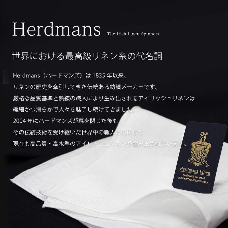 (グランクレエ) 日本製ハードマンズリネン ポケットチーフ 白｜pochon-do｜03