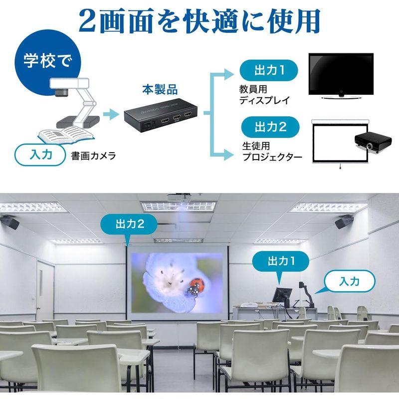サンワダイレクト HDMI分配器 1入力2出力 同時出力 4K / 60Hz 対応 HDCP2.2対応 400-VGA013｜pochon-do｜03