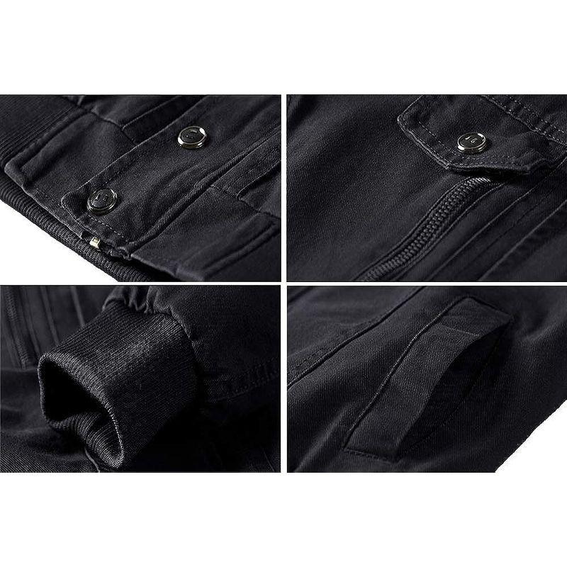 KEFITEVD　ジャケット　メンズ　ブラック　ファッション　作業着　保温　M　ブルゾン　JP　春用　防風　アウトドア　ライダース