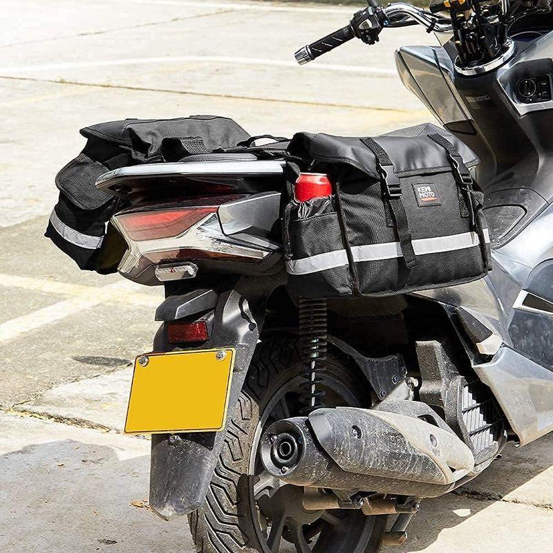 kemimoto バイク バッグ 汎用 サイドバッグ 装着簡単 ツーリングバッグ 撥水 反射テープ付き バイク用 サイドバッグ 耐久性 オー｜pochon-do｜09