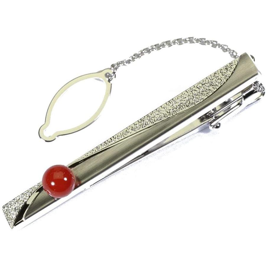 血赤珊瑚 ネクタイピン 丸玉 メンズ 無染色 SANSUI